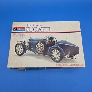Monogram Classic Bugatti 35B Grand Prix Racer 1/24 Model Kit Partial Build w Box